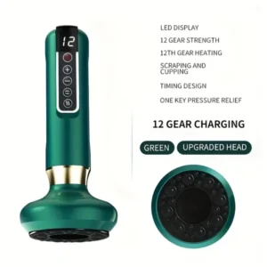 Body Gua Sha Scraping Massager. 12 Level Electric Vacuum Cupping Massager, Rechargeable And Cordless. Perfect For Halloween, Christmas And Birthday Gifts